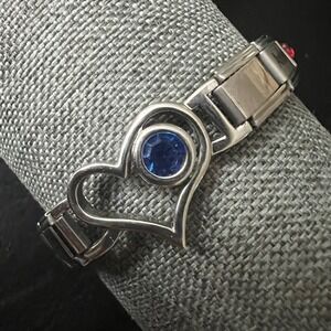 Vtg Pugster Italian Charm Bracelet Gianna Nancy Anthony Hearts 6.5" Y2K Coquette